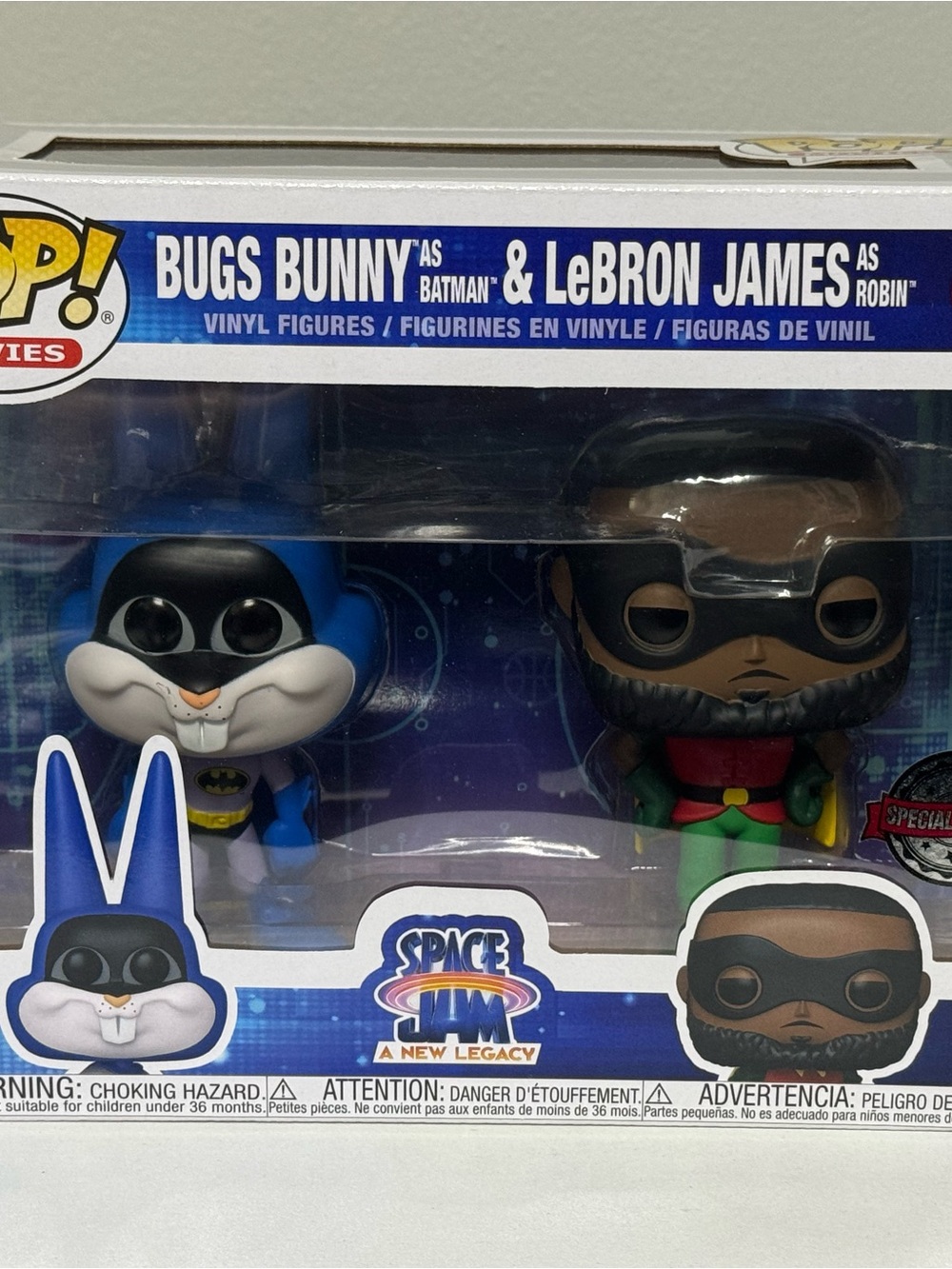 Funko Bugs Bunny as Batman & LeBron James as Robin Vinyl Figure Set - Blue/Black